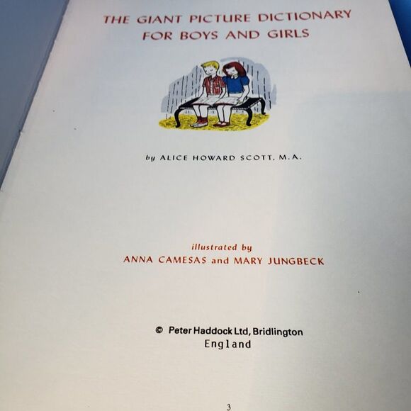 Vintage Blue The Giant Picture Dictionary For Boys & Girls Book England Pub HB - Picture 4 of 10